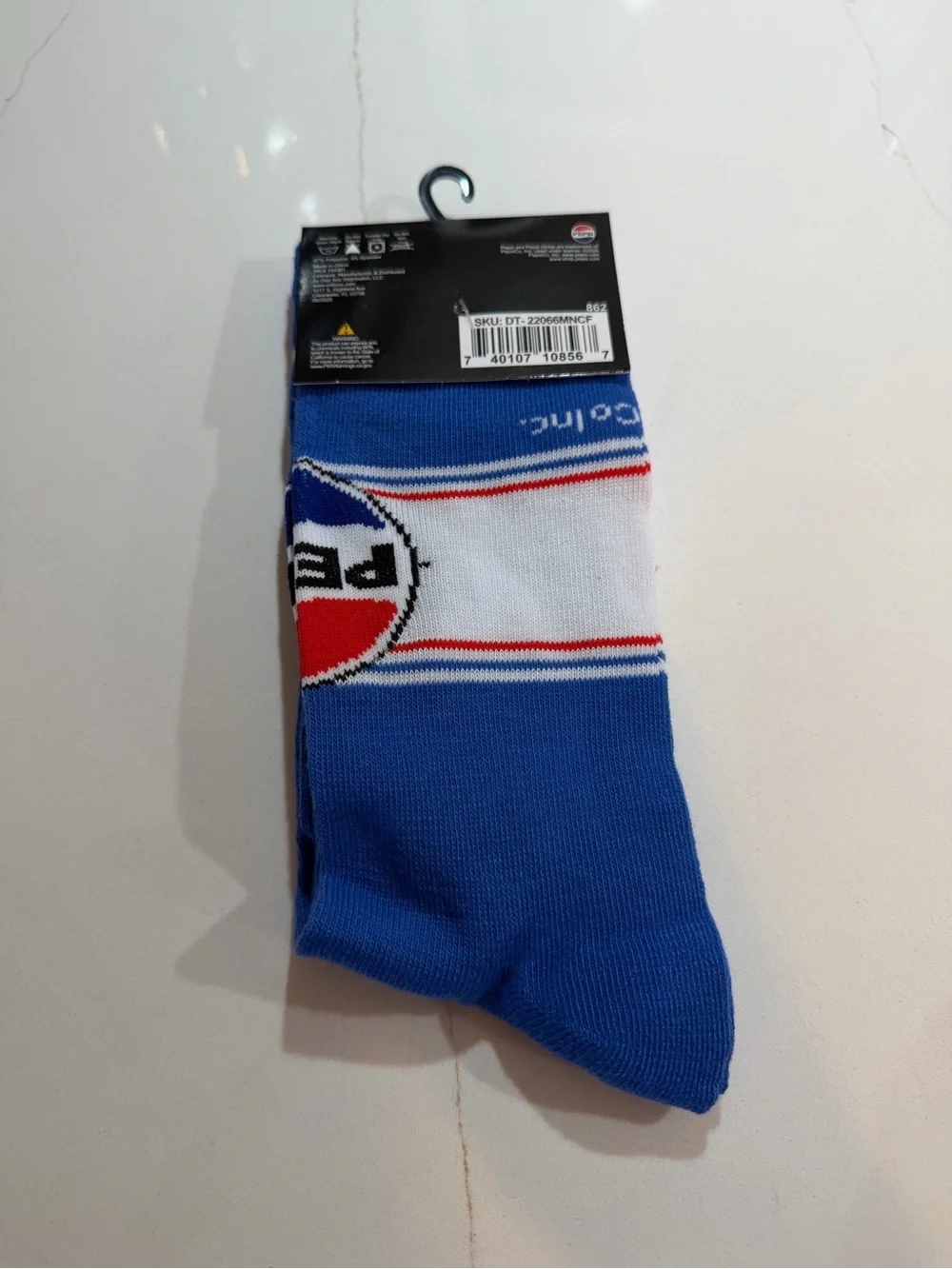 Pepsi Men's Blue Graphic Crew Socks Shoe Size 6-12 NWT